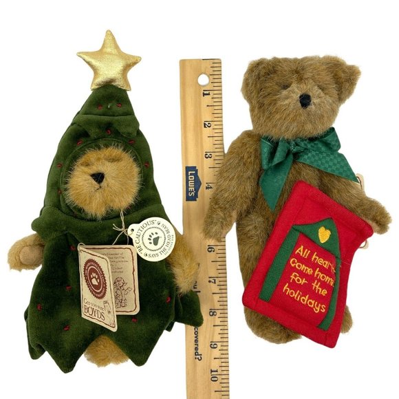 Boyds Bear Plush Frazier & Homer Christmas Tree And Thinking Of You Bear - Picture 7 of 7
